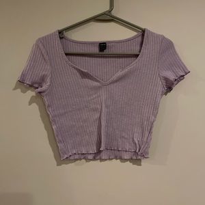 purple crop top